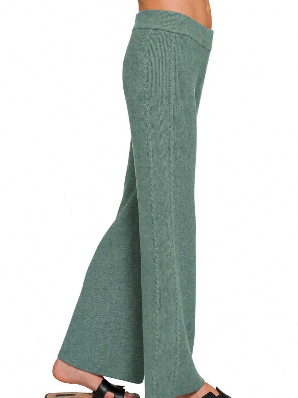 Zenana Premium Viscose Blend Ash Jade Knit Pants Set NWOT - Picture 8 of 8